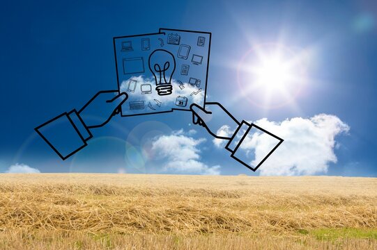 Fototapeta Idea graphic over countryside