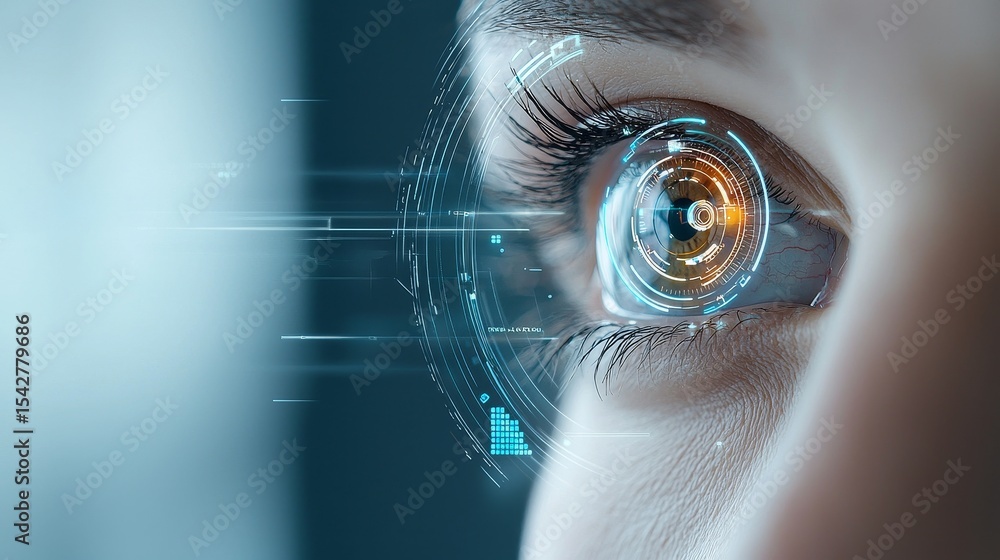 Aufkleber exploring innovative eye technology futuristic concepts digital realm visual experience close-up hum
