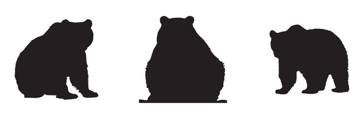 Vector Silhouette Collection: Clean and Bold Designs Set of brown bears