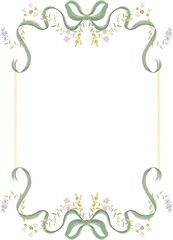 floral ribbon border and frame illustration