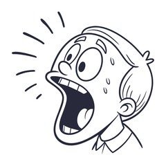 Extremely Surprised Cartoon Face Vector