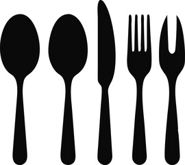 Cutlery icon. Spoon, forks, knife. restaurant symbol vector illustration