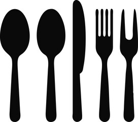 Cutlery icon. Spoon, forks, knife. restaurant symbol vector illustration