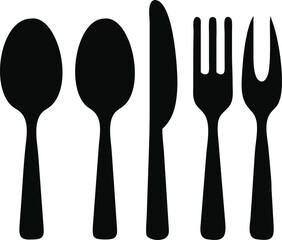Cutlery icon. Spoon, forks, knife. restaurant symbol vector illustration