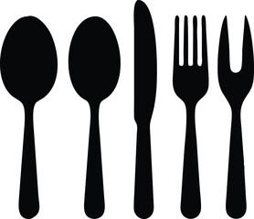 Cutlery icon. Spoon, forks, knife. restaurant symbol vector illustration