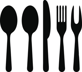 Cutlery icon. Spoon, forks, knife. restaurant symbol vector illustration