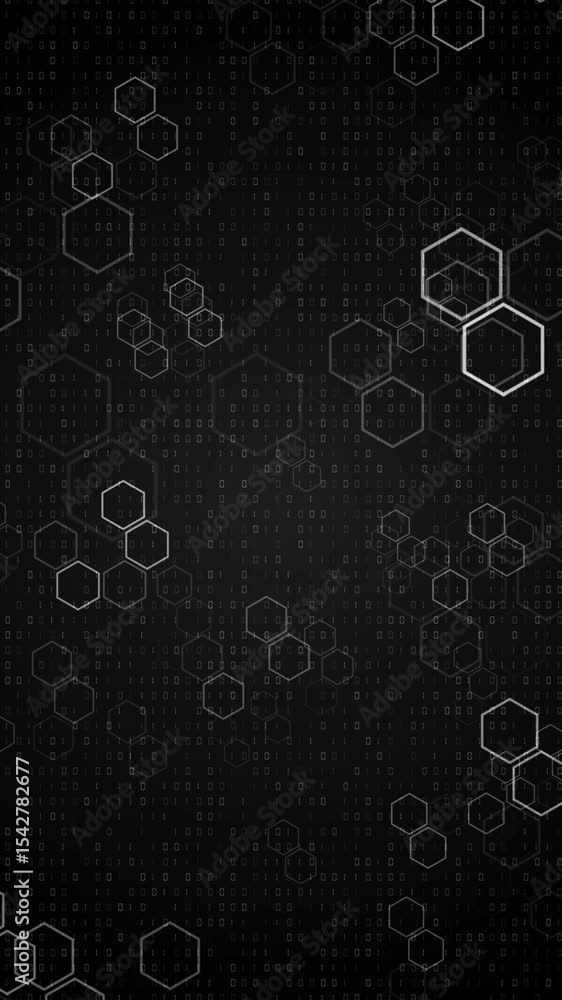 Poster futuristic surface animated hexagon pattern digital particles blue glowing dots. big data cyberspace