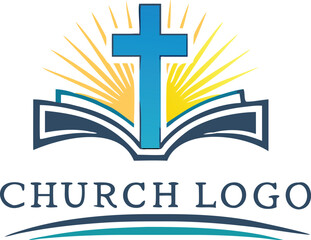 church christian logo vector icon design template. Christian symbols.