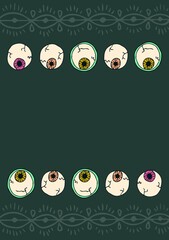 Digital composite image of spooky eyes pattern during Halloween