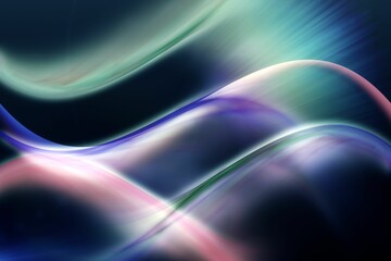Translucent light ribbons are flowing across dark gradient backdrop in digital abstract art