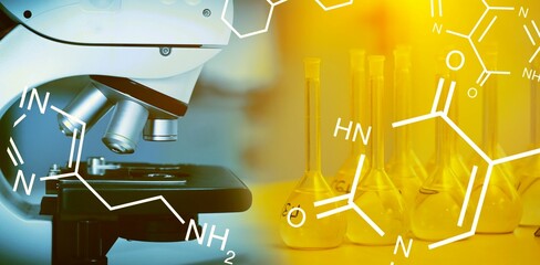 Microscope in laboratory