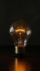 Glowing Lightbulb Idea on Dark Background Representing Innovation and Creativity