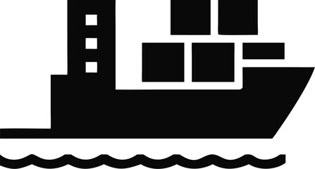 ship vector icon isolated on white