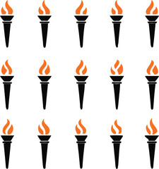 Torch vector icon set illustration design template