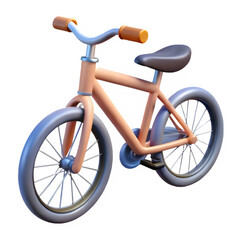 Adorable Cartoon Bicycle with Transparent Background, PNG Perfect for Kids' Designs, Illustrations, and Projects
