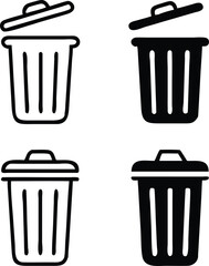 Trash bin icon. trash can open icon, Vector illustration
