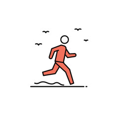 Obraz premium A minimalist illustration of a person running.