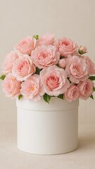 bouquet of roses in a pot