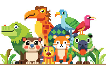 Pixel Art Cartoon Animal Character Sprite – Cute Game-Ready Animal in 8-bit 16-bit 32-bit Style