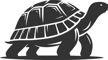 Drawing silhouette of a tortoise animal vector black