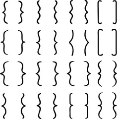 collection of Brackets vector icon. vintage Brackets ,Quote symbol elements isolated decoration on white background