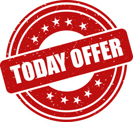 Today offer red stamp, Stamp round style