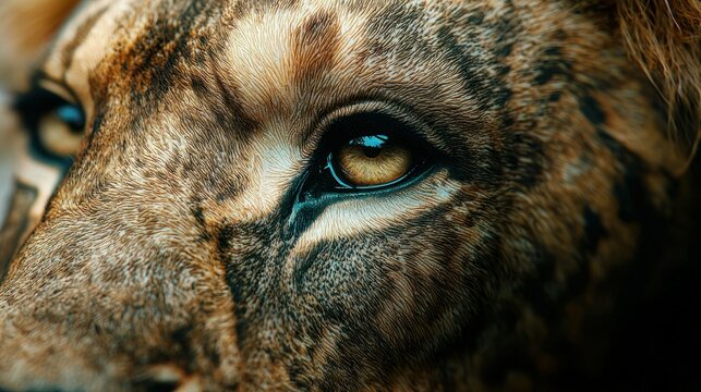 Realistic lion tattoo closeup with lifelike fur texture - Powered by Adobe