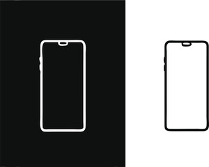Smartphone mockup. Isolated from white and black backgrounds. with precision detail. android frameless design, vector Illustration