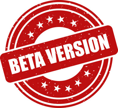 Beta version red stamp, Stamp round style