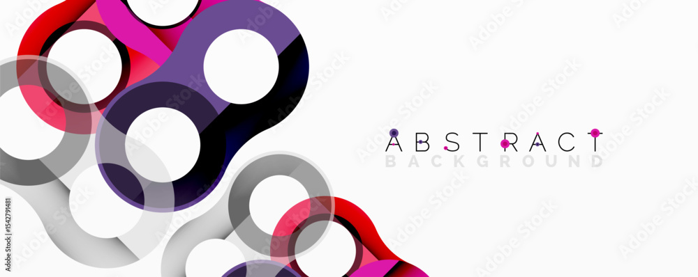 Poster Modern abstract design. Overlapping circles create dynamic visual effect. White background enhances vibrant colors, smooth gradients.