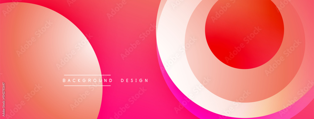 Poster Abstract pink background. Overlapping circles create dynamic visual effect. Modern design suitable for banners, presentations.