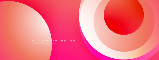 Abstract pink background. Overlapping circles create dynamic visual effect. Modern design suitable for banners, presentations.
