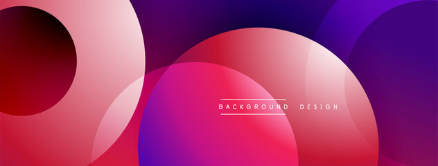 Abstract shapes overlap, creating vibrant pinks, purples, blues. Modern design with gradient effects, suitable for backgrounds.