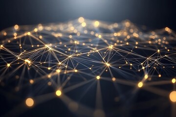 Abstract network background with connected dots and lines for technology and science