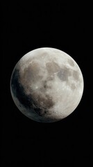 Fototapeta premium Detailed Full Moon Satellite Icon with Crater Surface and Lunar Maria Patterns on Transparent Background for Astronomical and Space Tech Use