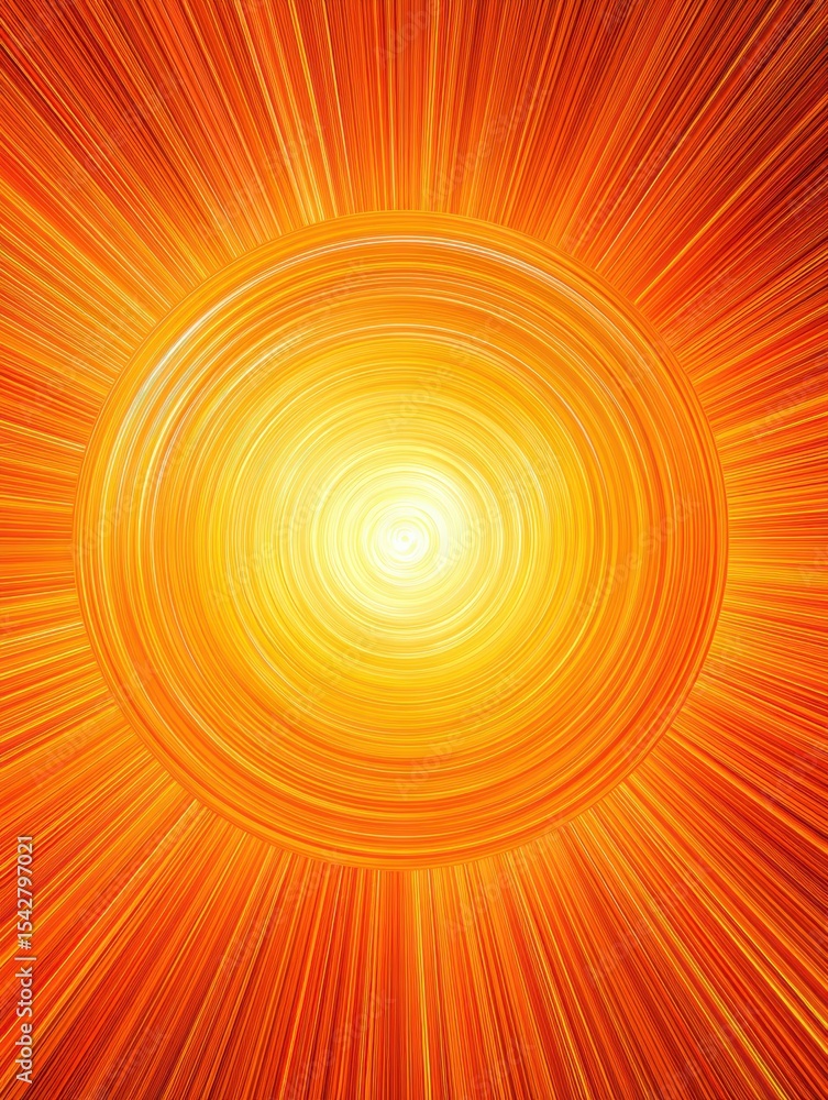 Aufkleber Joyful Energy Burst Radiating From a Vibrant Central Source Surrounded by Colorful Gradient Circles Moving in Harmony