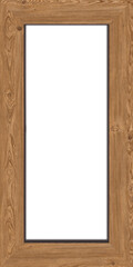 Horizontal brown wooden frame on white background