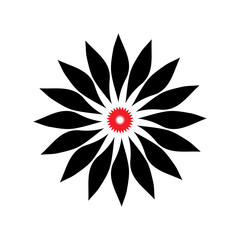 Flat design flower silhouettes illustration 1.eps