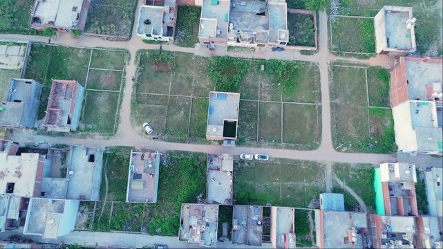 Drone Shot New Residential units line suburban spaces