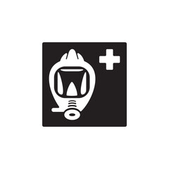 emergency escape breathing device icon symbol sign vector