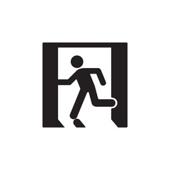 emergency exit left icon symbol sign vector