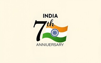 India 77th independence anniversary logotype. High quality