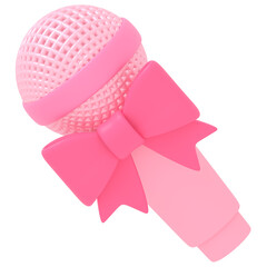 リボンのついた可愛いピンクのマイク