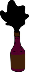Hand Drawn Doodle of Grapes, Wine Bottles, Glasses, Corkscrews and Barrels – Winery and Vineyard Themed Vector Set
