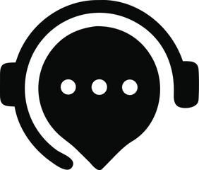 Support service headset icon, Support service, Customer support symbol, customer service, Call center, vector illustration