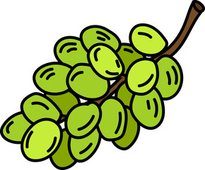 Hand Drawn Doodle of Grapes, Wine Bottles, Glasses, Corkscrews and Barrels – Winery and Vineyard Themed Vector Set