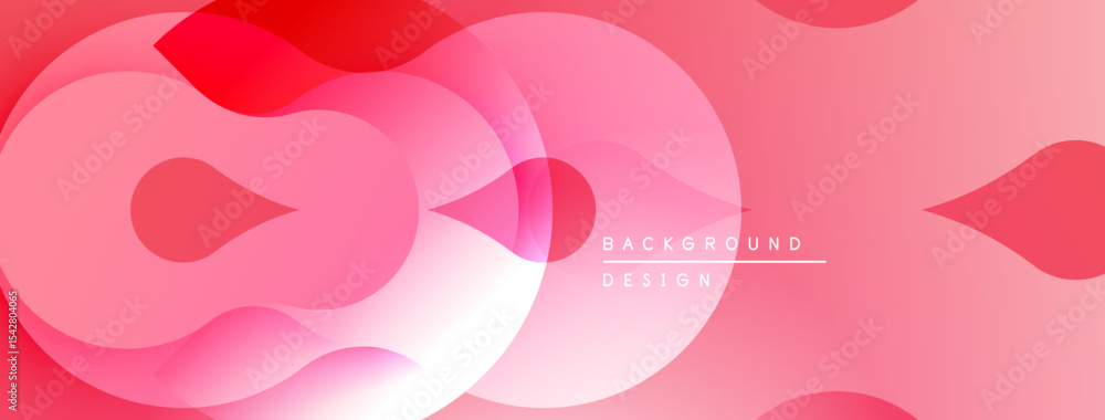 Poster Abstract pink background. Overlapping shapes create fluid, modern design. Gradient shades offer subtle visual interest. Minimalist aesthetic.