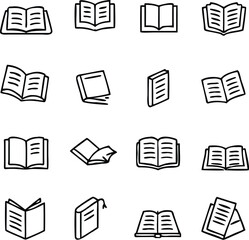 Book icon set in thin line style. book isolated on white background, learning business concept,