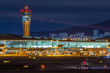 Night Scene at Incheon International Airport, Terminal 2, South Korea