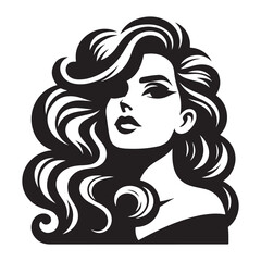 Vintage woman head 60s style, Young woman, Retro comics woman head illustration